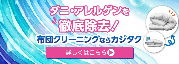 ダニ・アレルゲンを徹底除去！布団クリーニングならカジタク