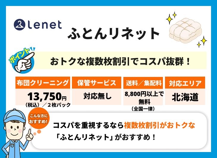 ふとんリネット(Lenet)の特徴