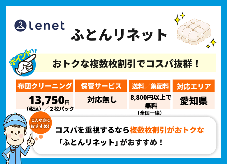 ふとんリネット(Lenet)の特徴