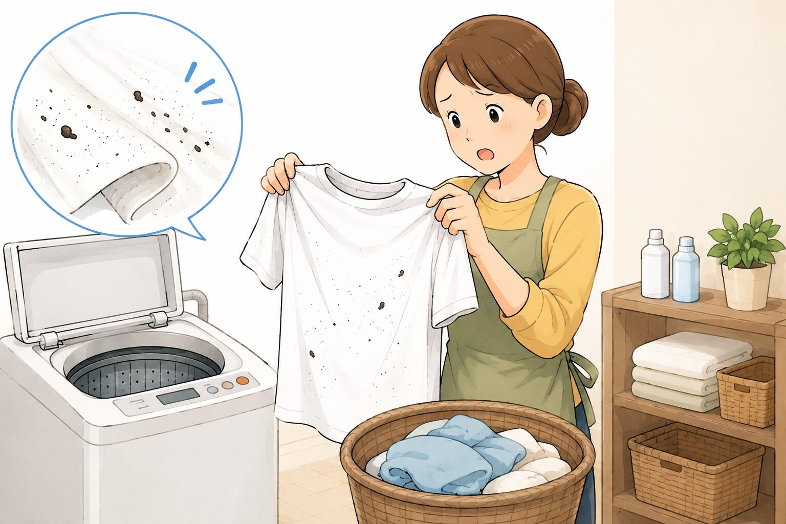 洗濯物に黒いカスや汚れがつくので依頼した」ケース