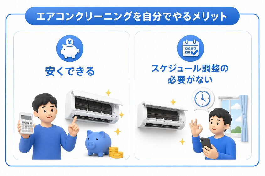 自分でエアコンクリーニングをするメリット