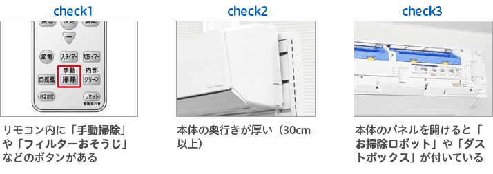 お掃除機能付エアコンチェック