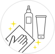 化粧品・整髪料などこびりついた汚れも落とす