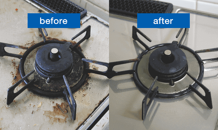 キッチン・台所の五徳についた油汚れはつけ置きでお掃除