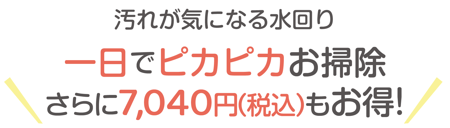 汚れが気になる水回り掃除まとめて一日でピカピカお掃除さらに2,915円もお得！通常57,915円→55,000円