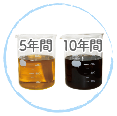 5年間と10年間の汚れの比較