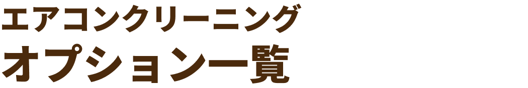 エアコンクリーニング オプション一覧