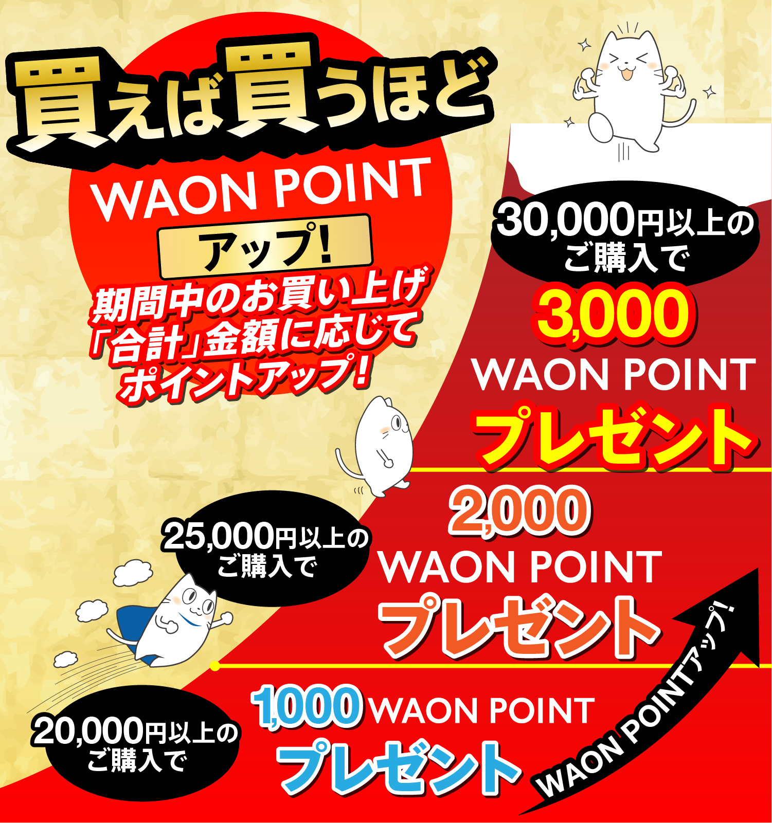 WAON POINTアップ