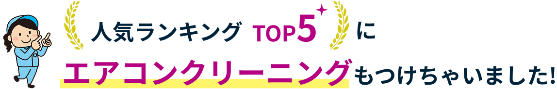 人気ランキングTOP5にエアコンクリーニングもつけちゃいました!