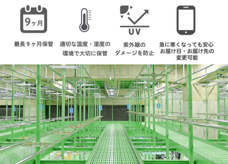 安心の環境で最長9か月保管!お届け設定もwebでらくらく